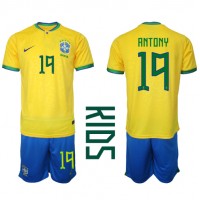 Brasilia Antony #19 Koti Peliasu Lasten MM-kisat 2022 Lyhythihainen (+ Lyhyet housut)